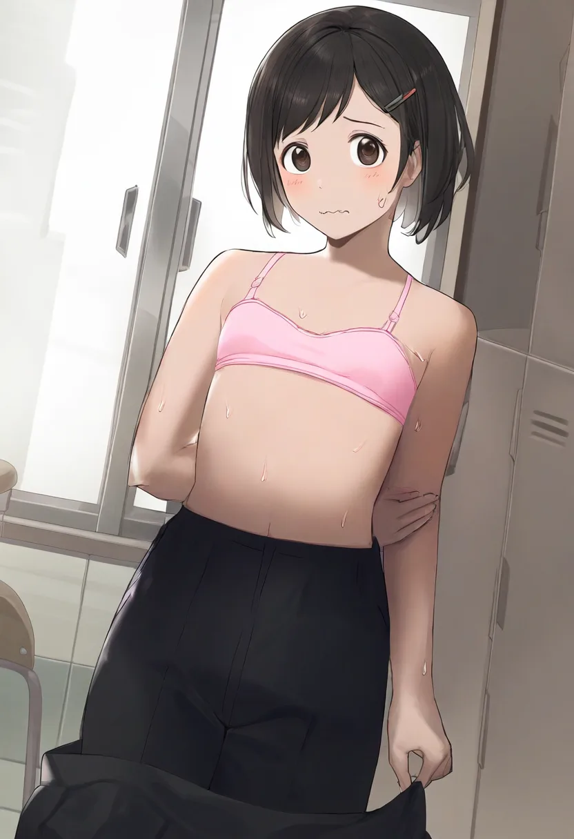 ピンクのブラが可愛い先輩