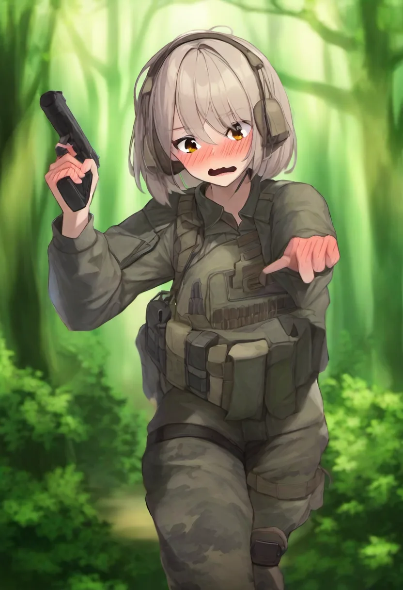 武装解除させる女兵士