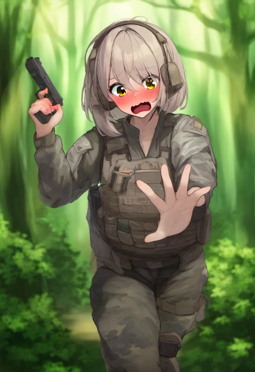 焦る女兵士