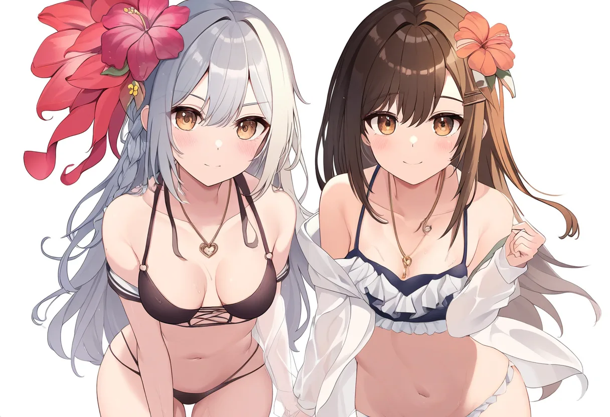 水着のヒロイン二人