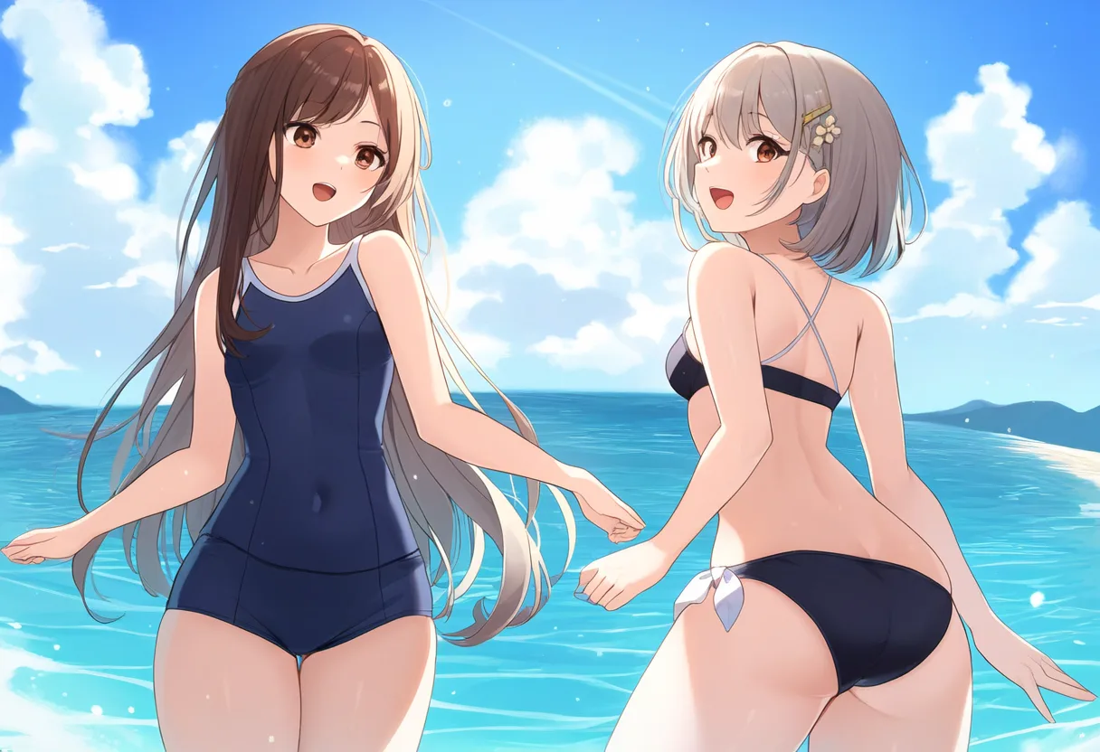 水着な二人
