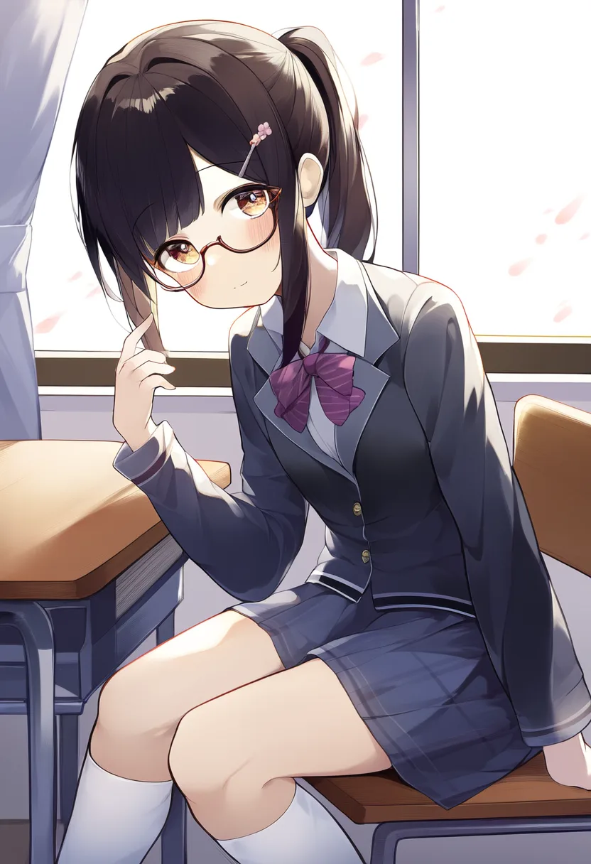 スレンダーメガネ女子
