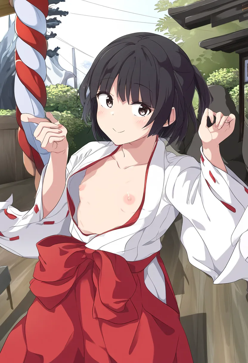 恥ずかしがらない巫女さん