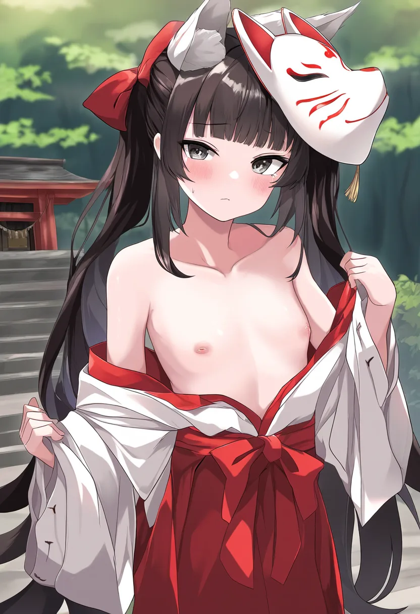 恥ずかしがらない巫女さん