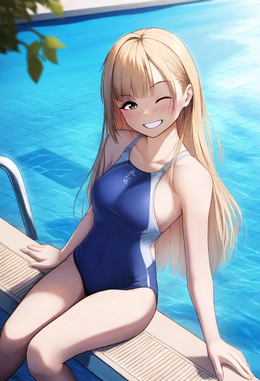金髪女子水着