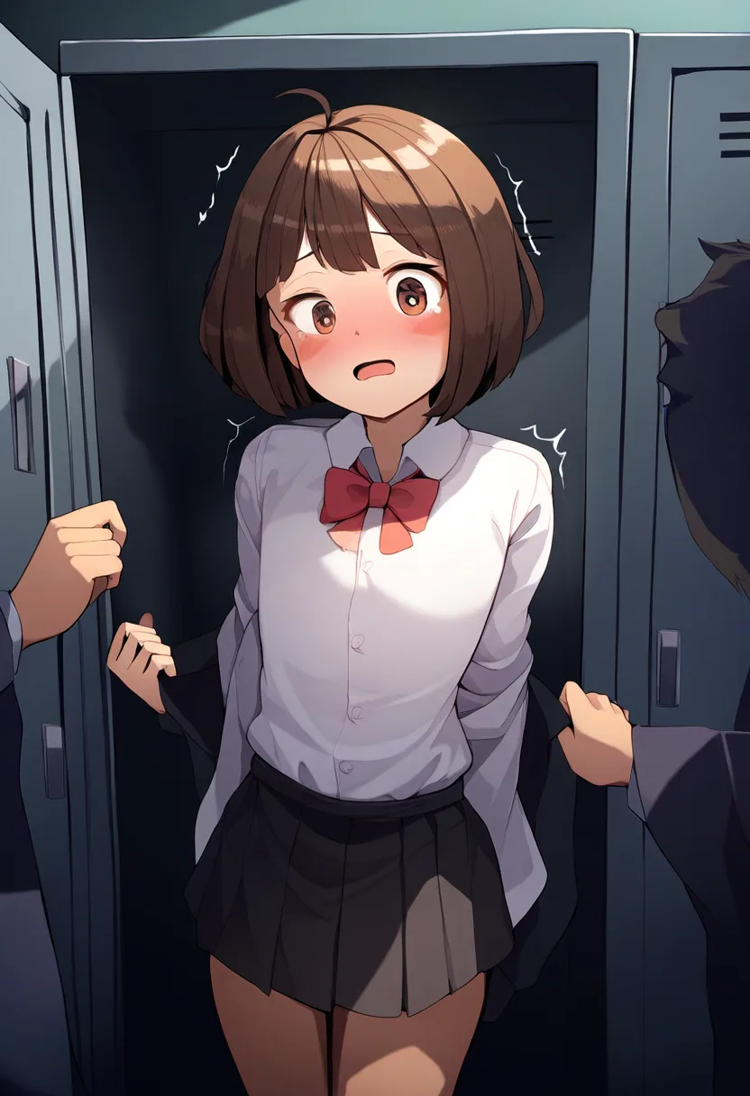 まだこれから脱ぐのに震えてしまった女子。