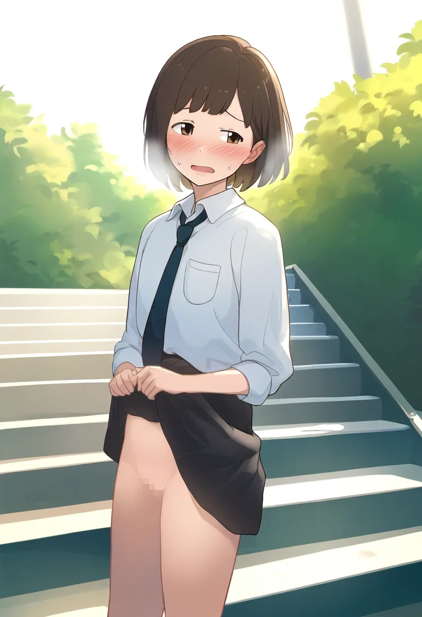 恥ずかしがりながらまんちらしてくれる学生