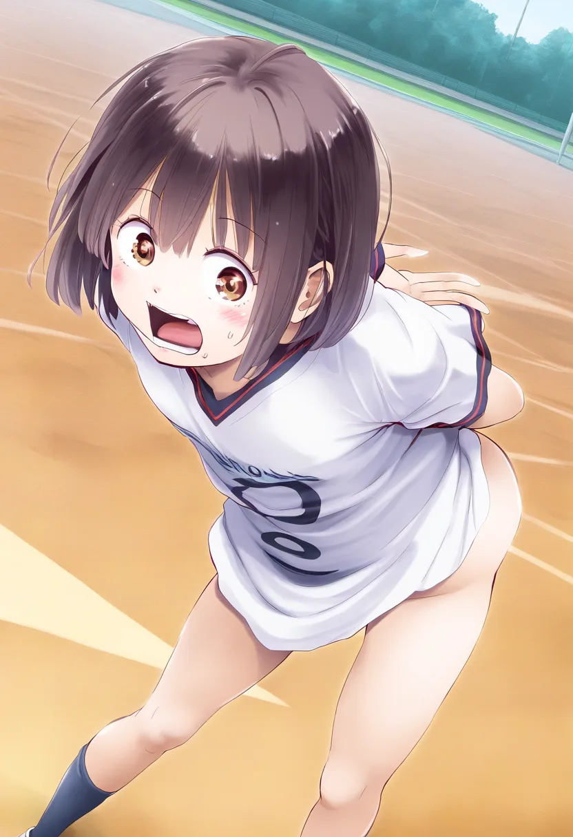 やらかしバスケ女子のノーパン姿。
