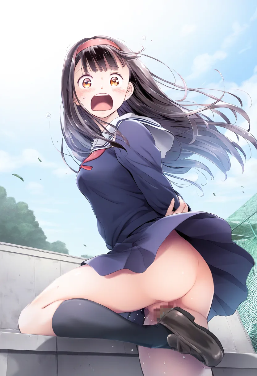 やらかし女子が急いで隠す。