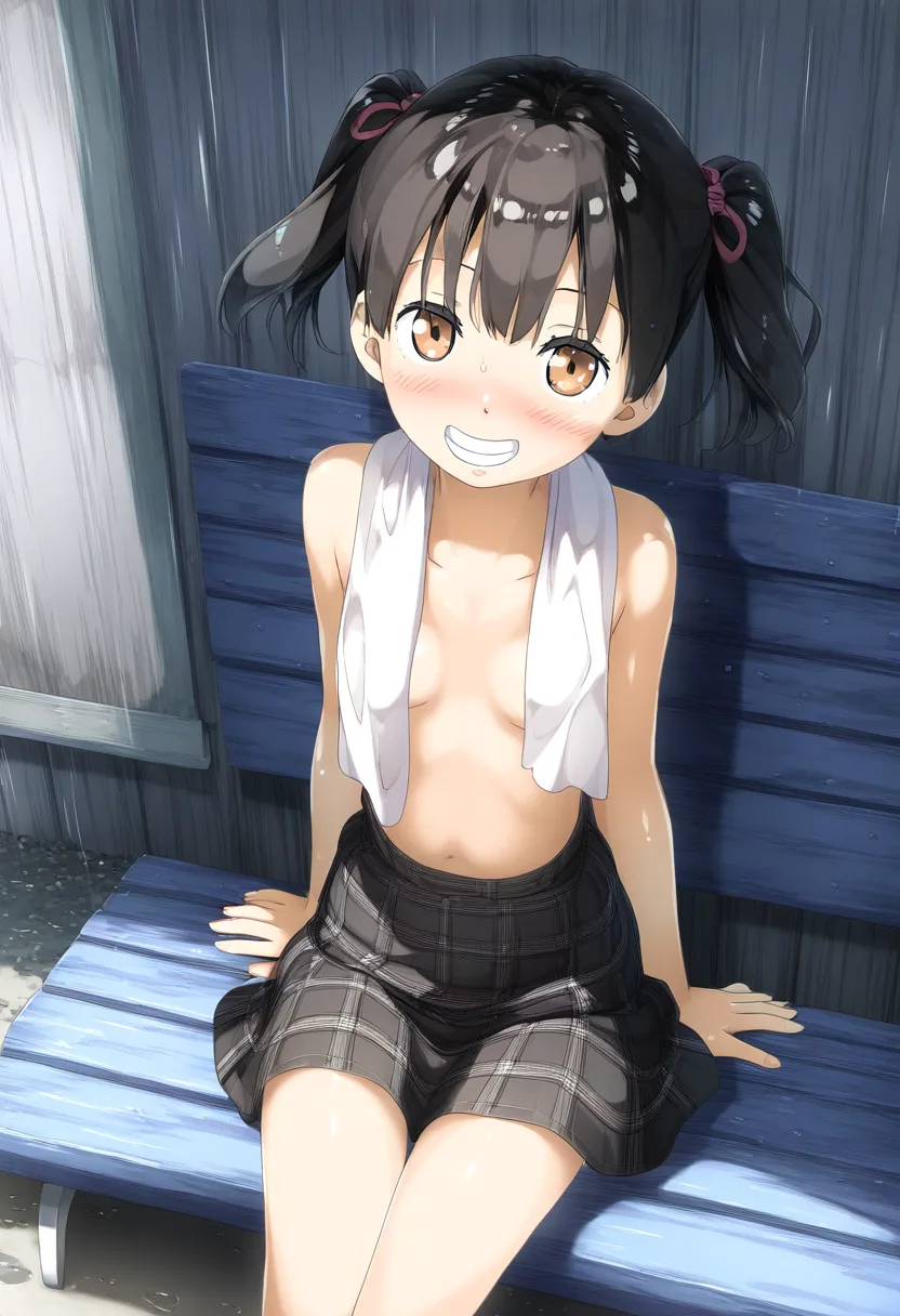 タオルとおっぱいとツインテール。