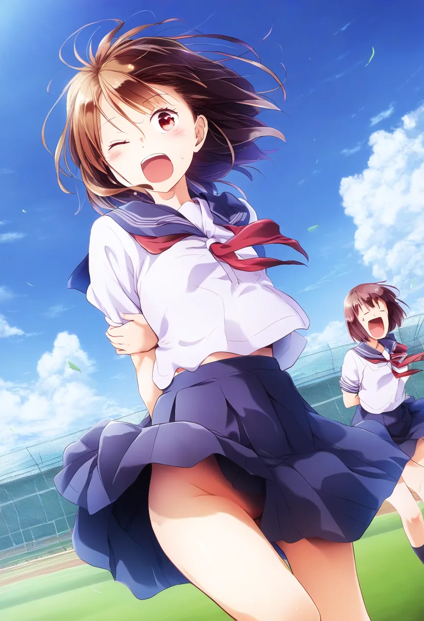 チラチラ見えているが、それなりに楽しそうなやらかし女子。