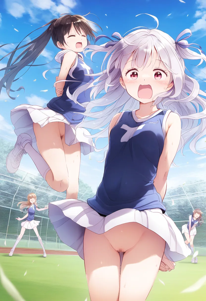 ノーパンだけどさほど気にせずにチアガールやる女子たち。