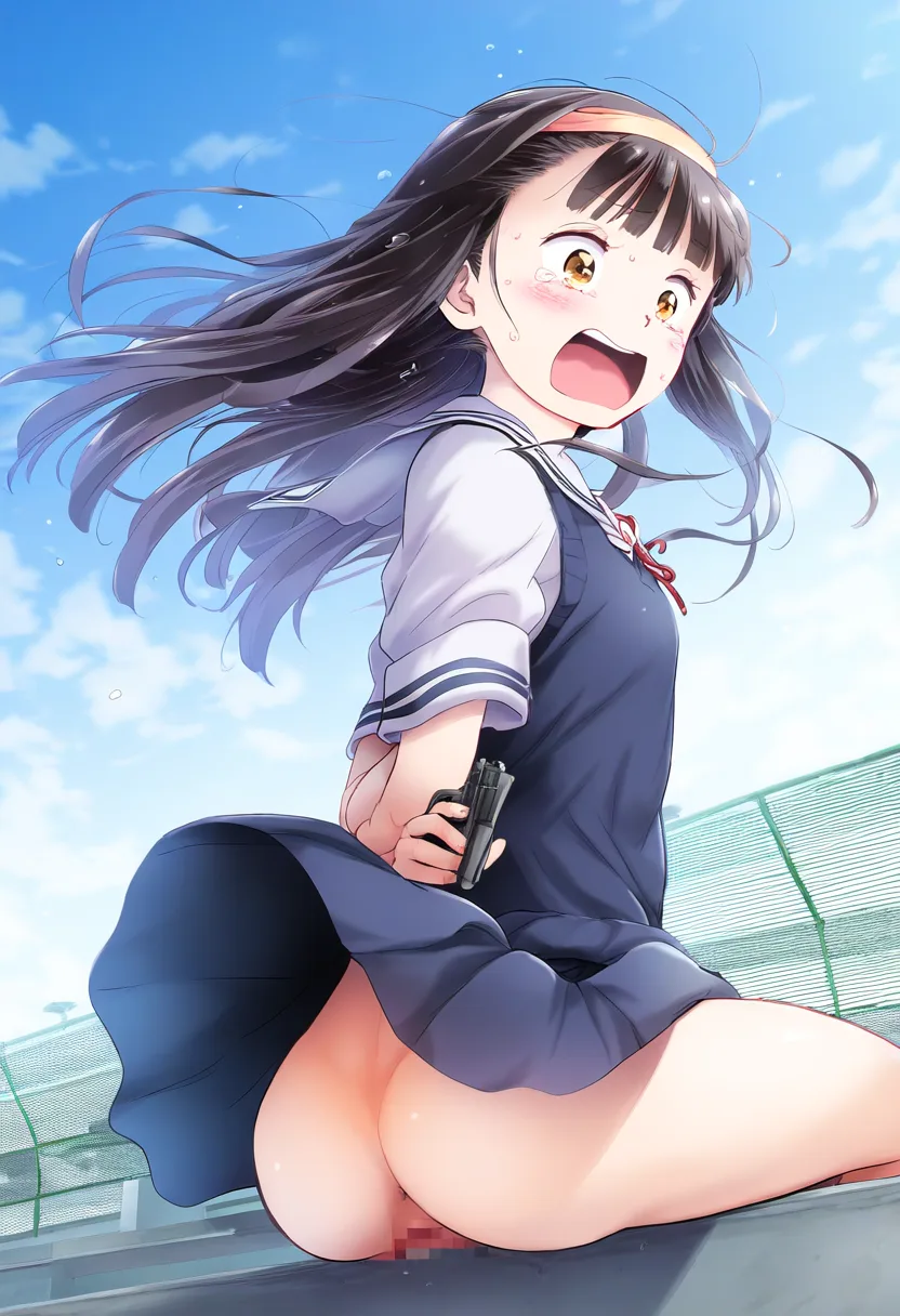 ノーパンで座っていたら風が吹いた女子。