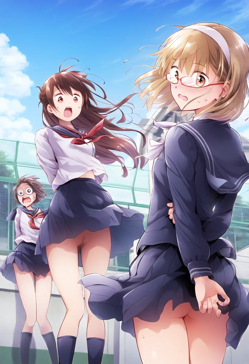 ノーパンメガネ女子たち。