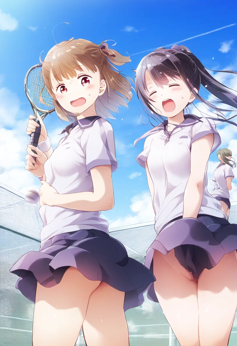ノーパン女子たちはスカートすらスケスケである。