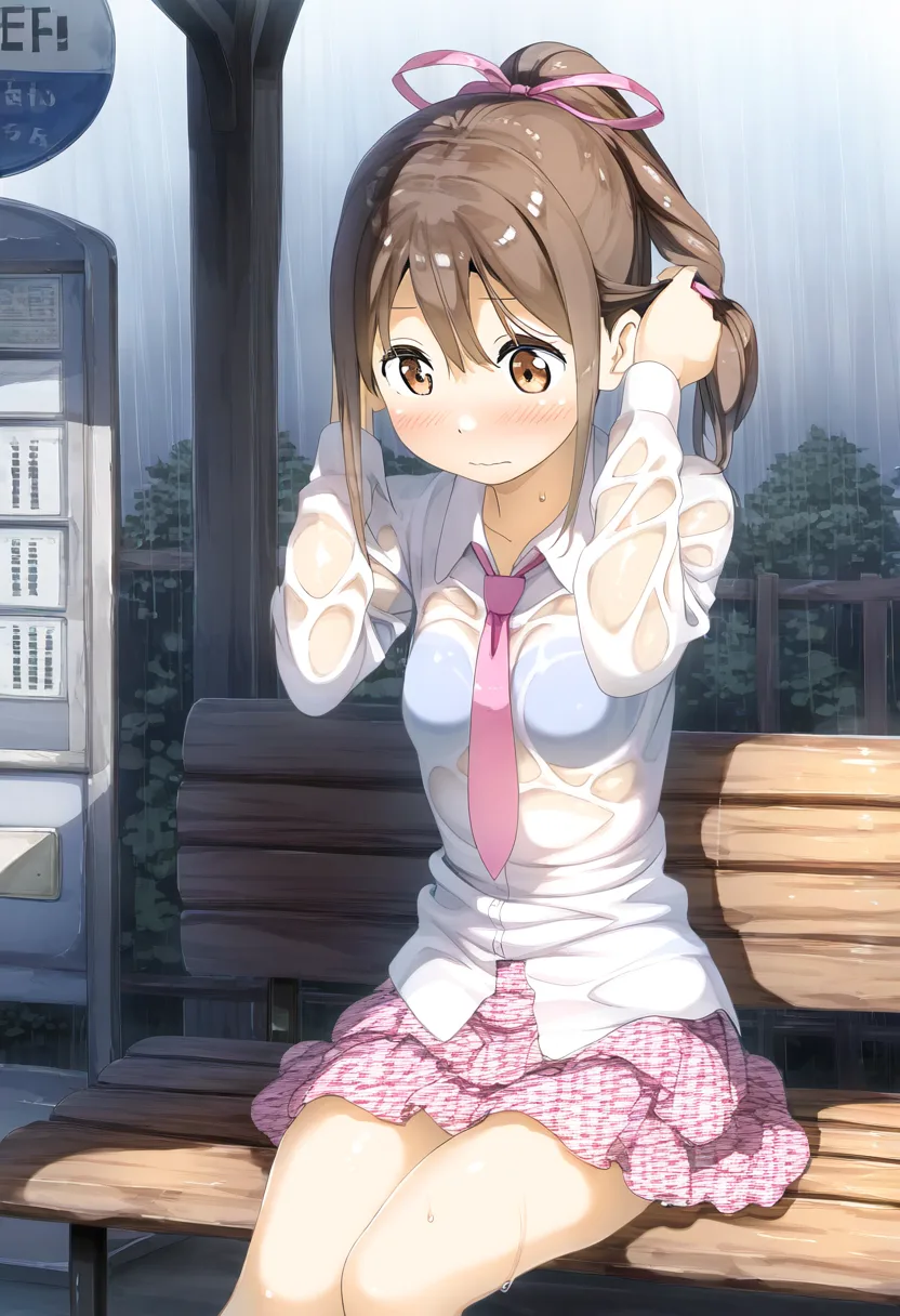 バス停女子が可愛いです。