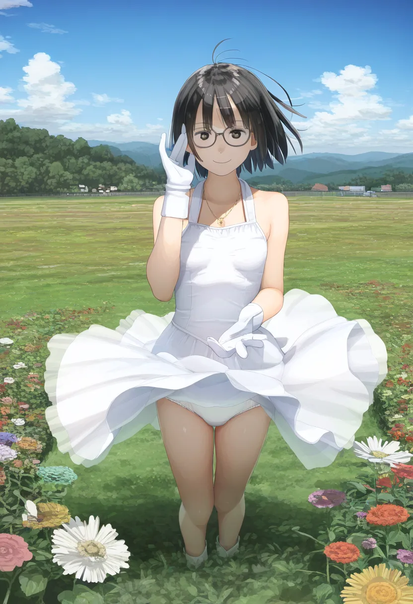 パンチラメガネ女子。