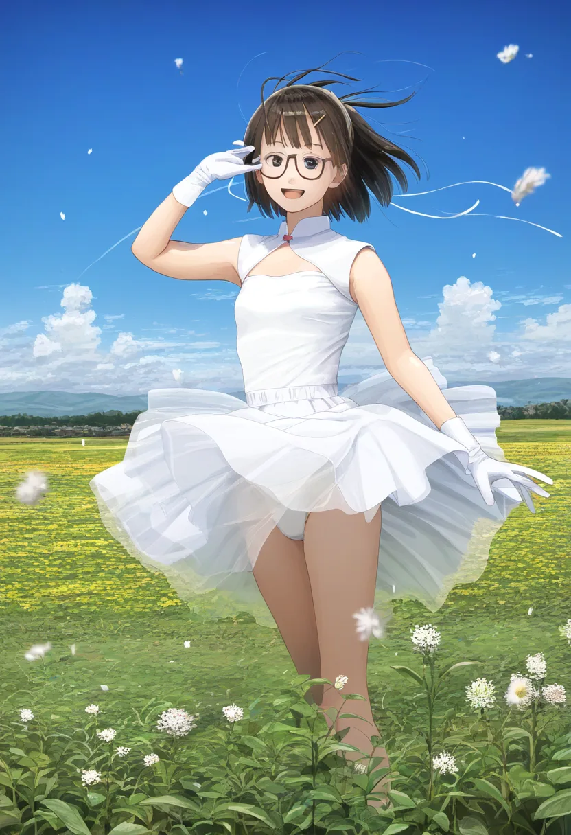 パンツ見せてくれる女子。メガネ女子。