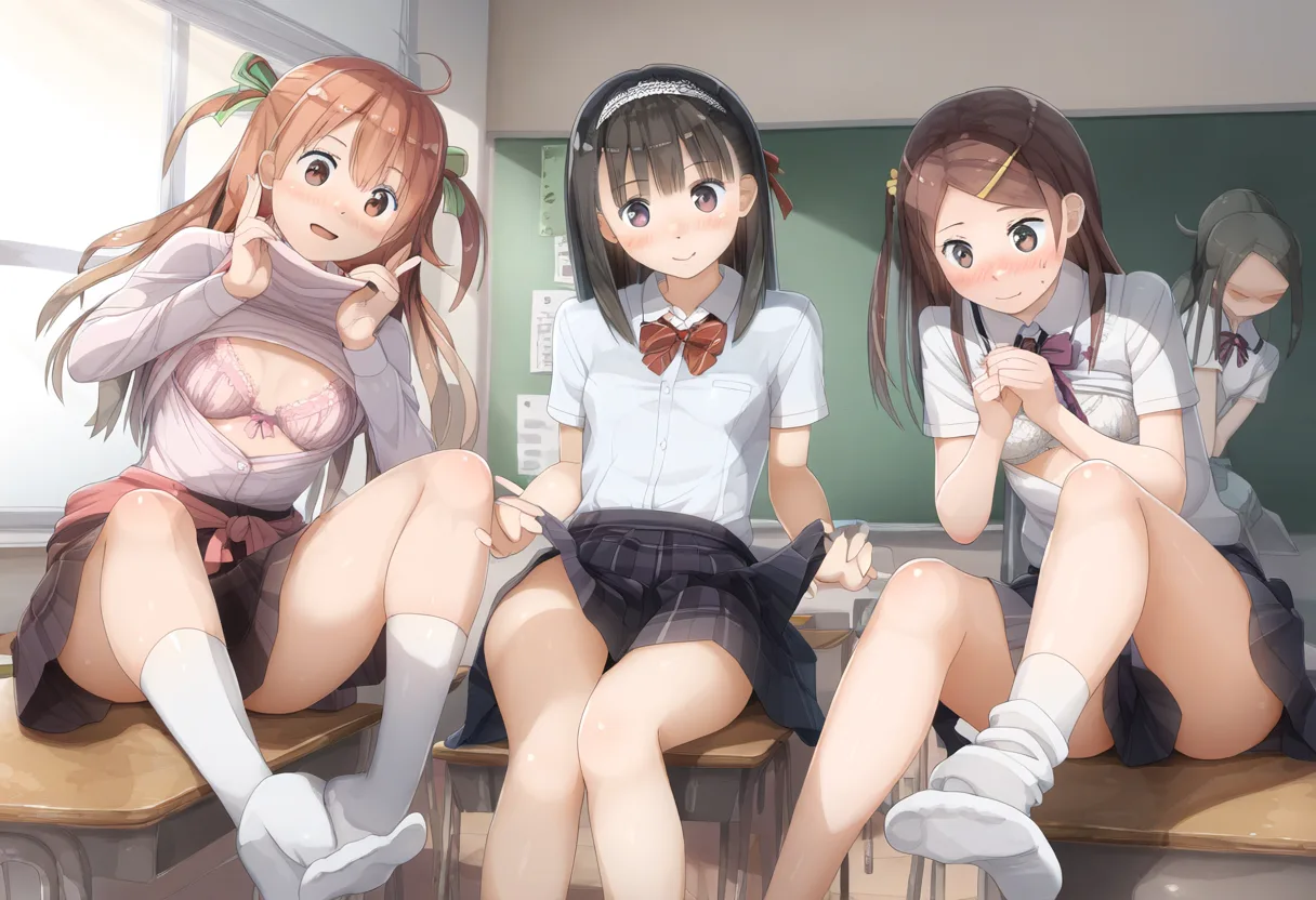 ブラとかパンツとか見せる女子。