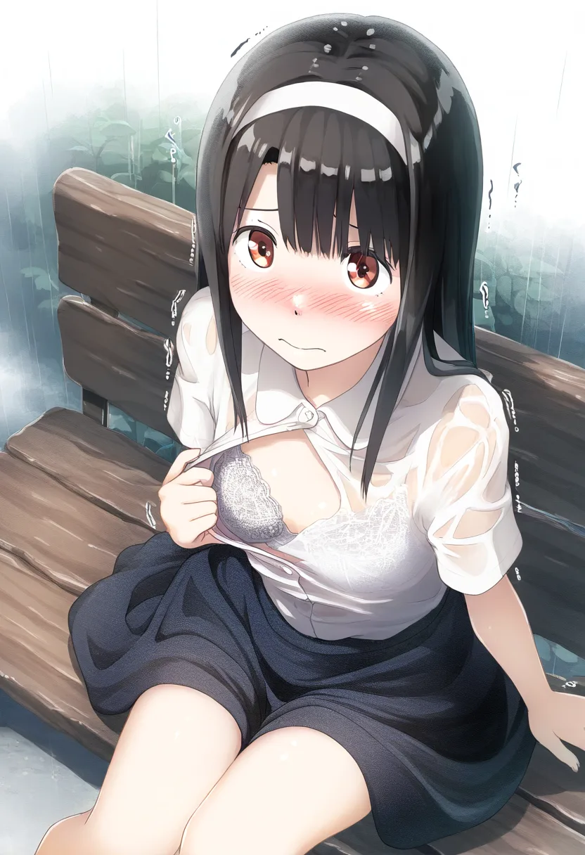 仕方なく脱いでいく女子。
