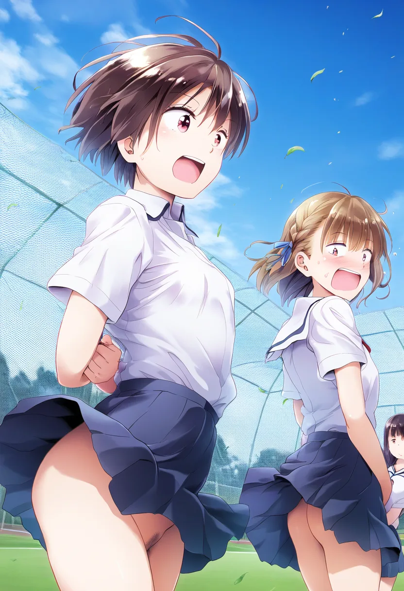 制服女子たちがやらかして罰ゲーム。