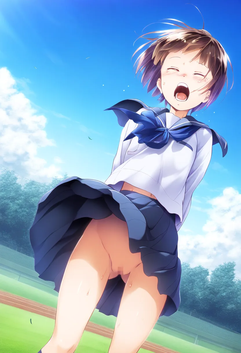 泣き叫びながらお◯んこ晒す。