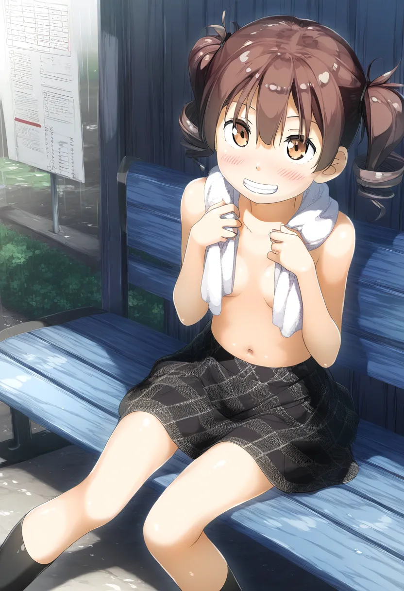 笑顔になったツインテ女子。