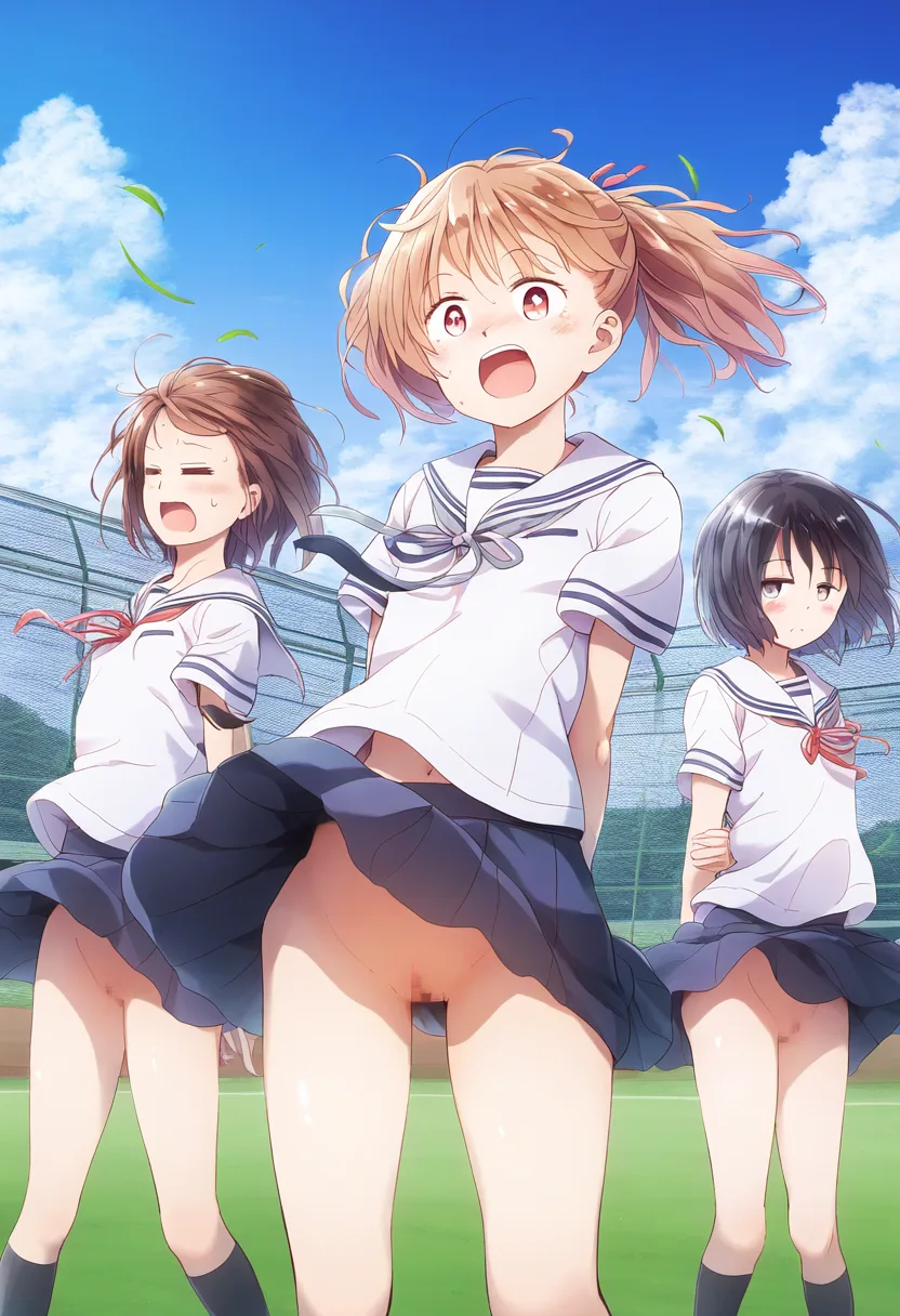 腕を後ろに組んだらもう丸見えすぎて性欲を抑えるのは無理な美女たち。