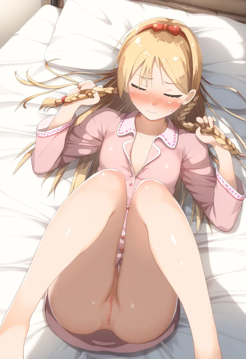 観念してご開帳してしまうパツキン女子