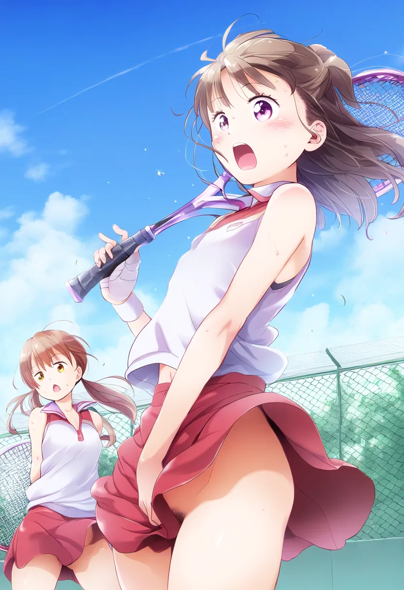 隠しても隠せてないノーパン女子。