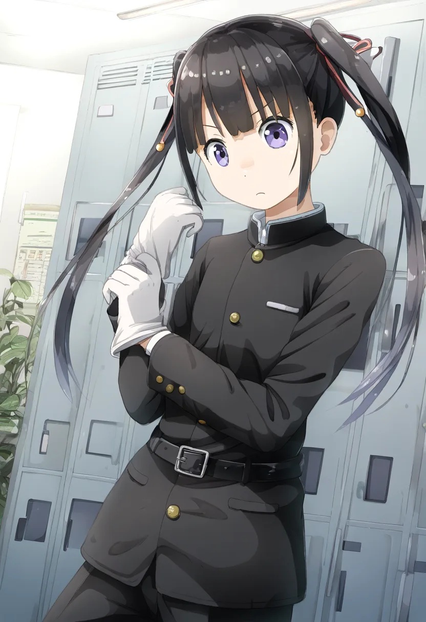 学生服のツインテール女子