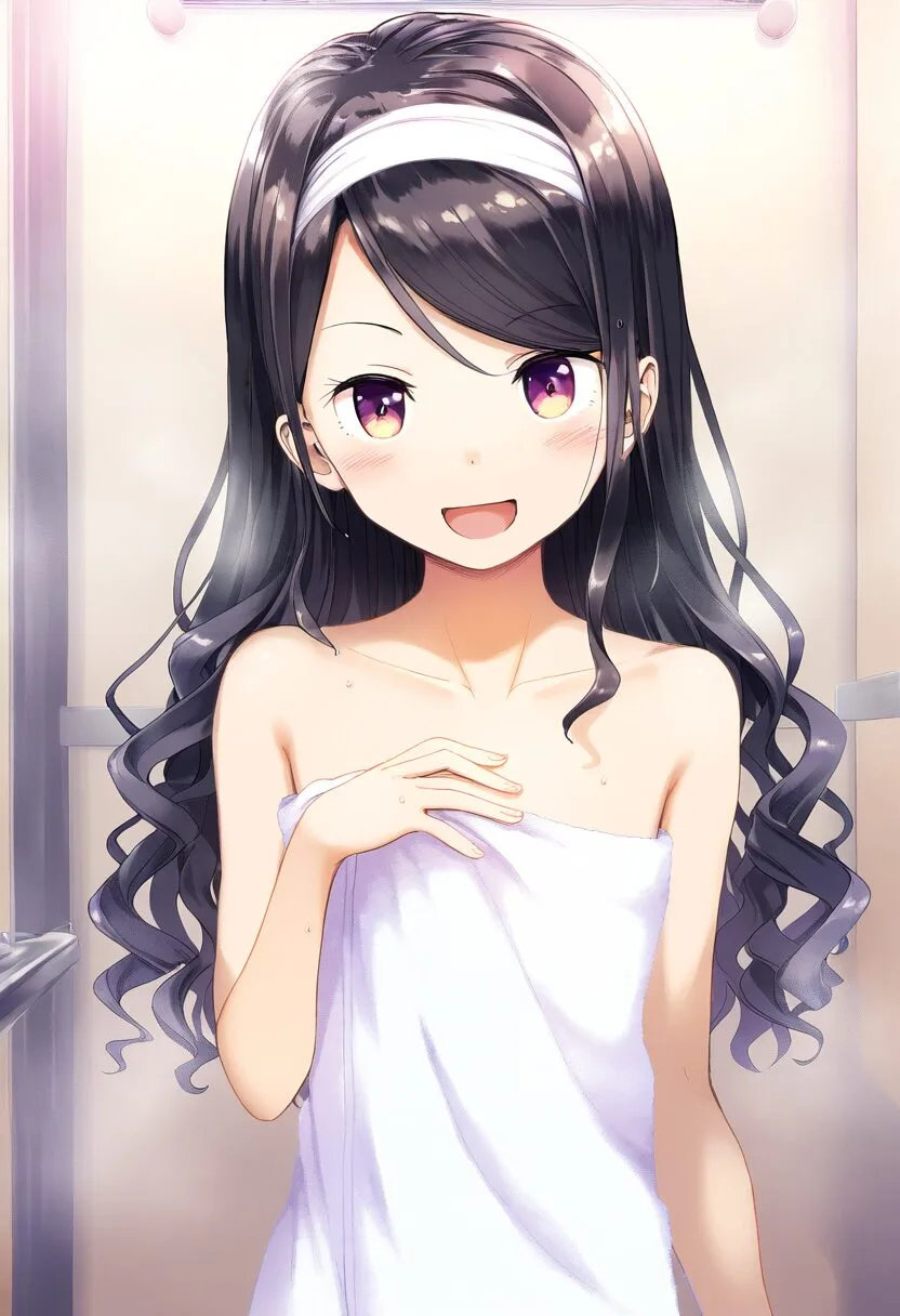 可愛い女子がシャワーを浴びようとしている