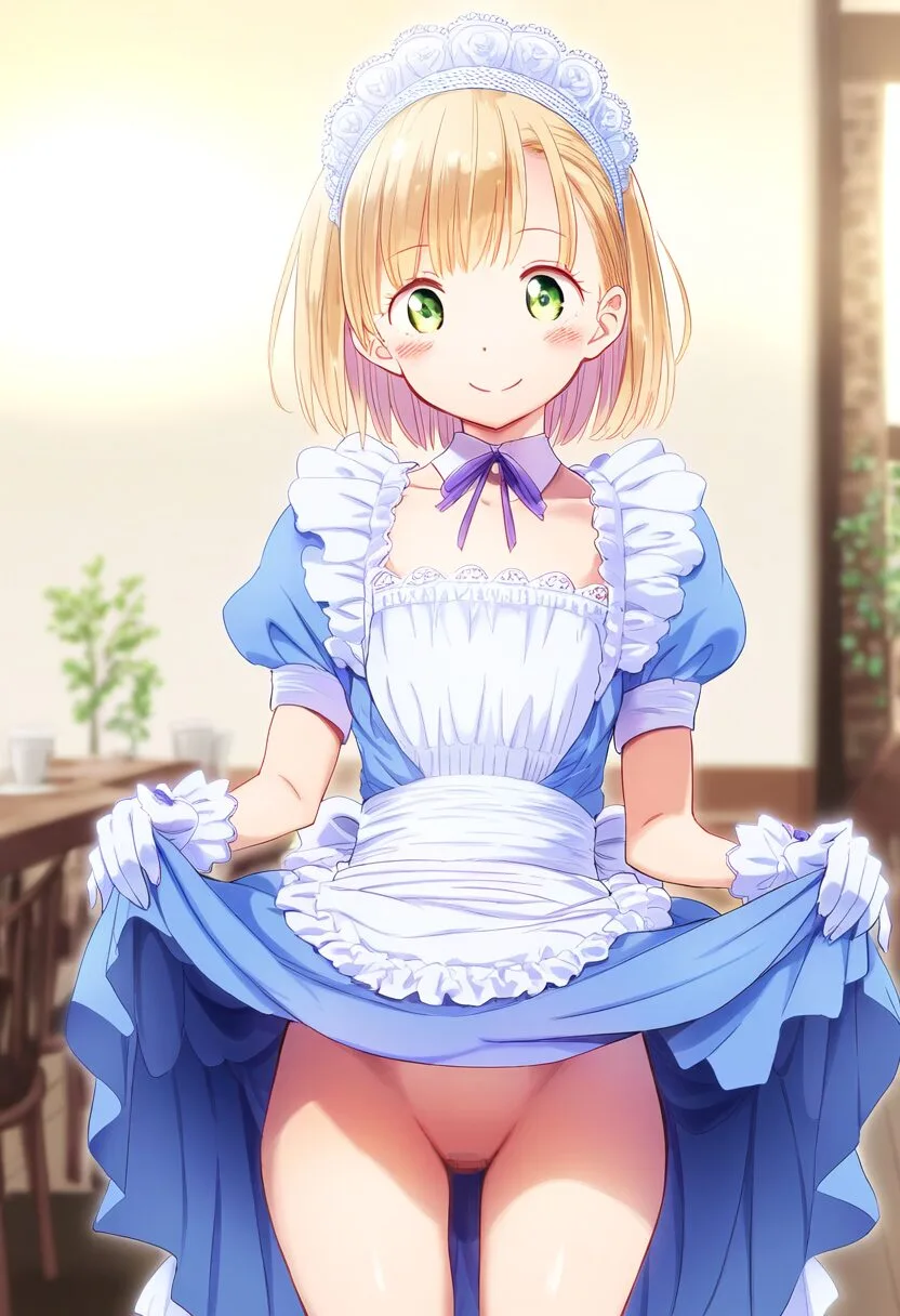 姫がたくし上げて震えている