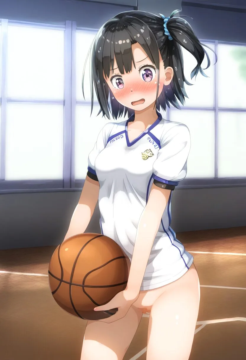 元気が取り柄の彼女はノーパンでバスケする