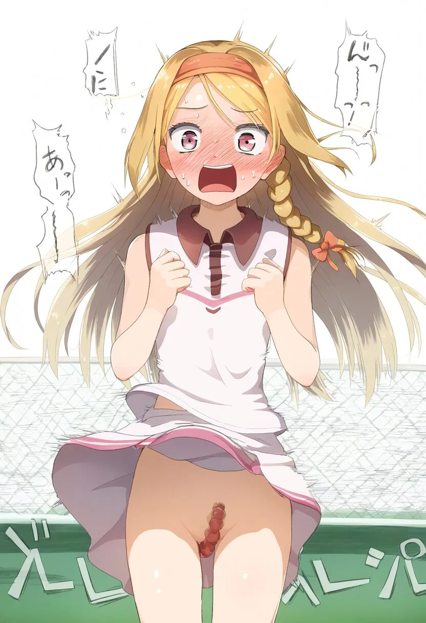 金髪の可愛い女の子はノーパンであることがバレてしまう