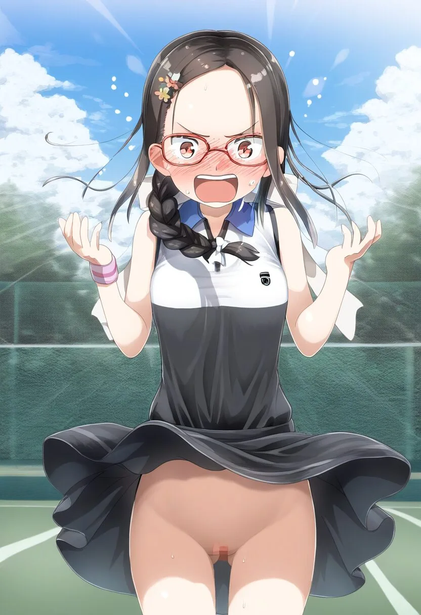 黒髪眼鏡っ子はノーパンであることがバレてしまう