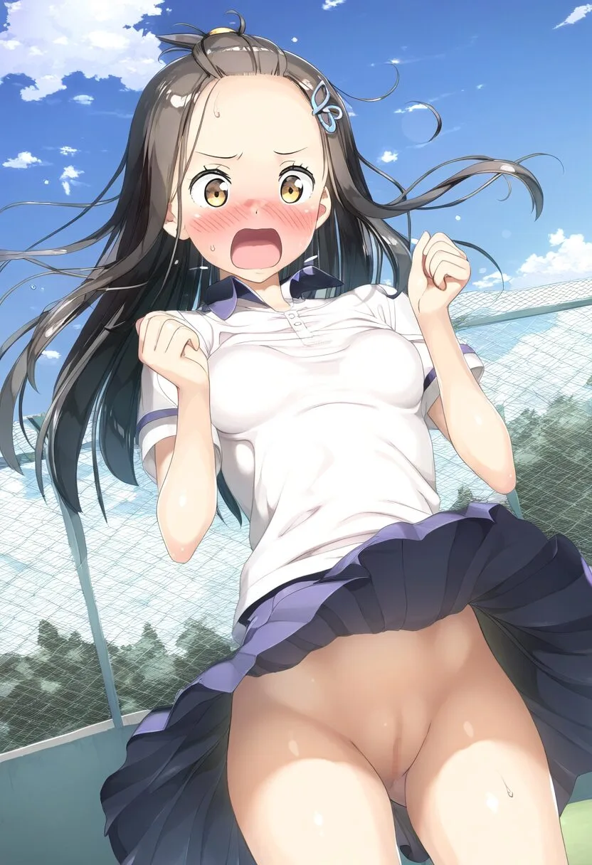 超絶可愛い系女子は校則違反につきノーパンテニス