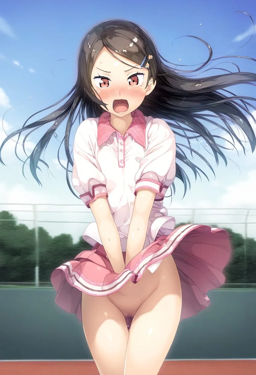 黒髪ロングのお嬢はノーパンであることがバレてしまう