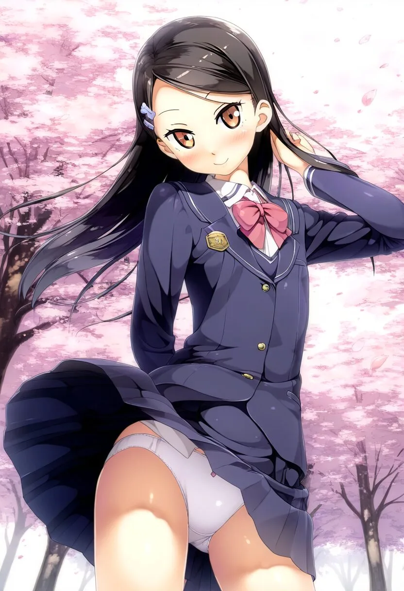 パンチラ黒髪のお嬢様