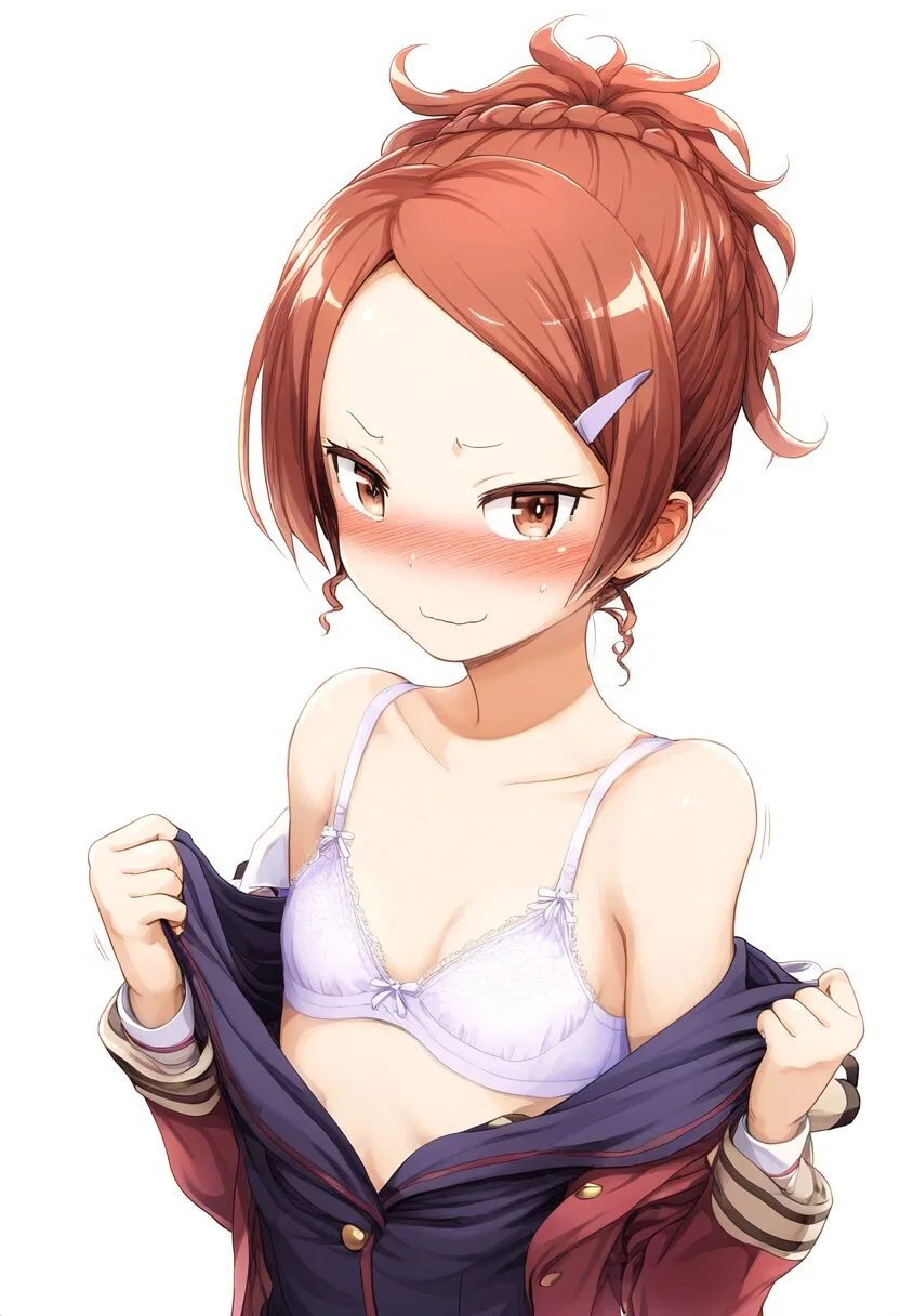 脱いでいく赤髪の女の子