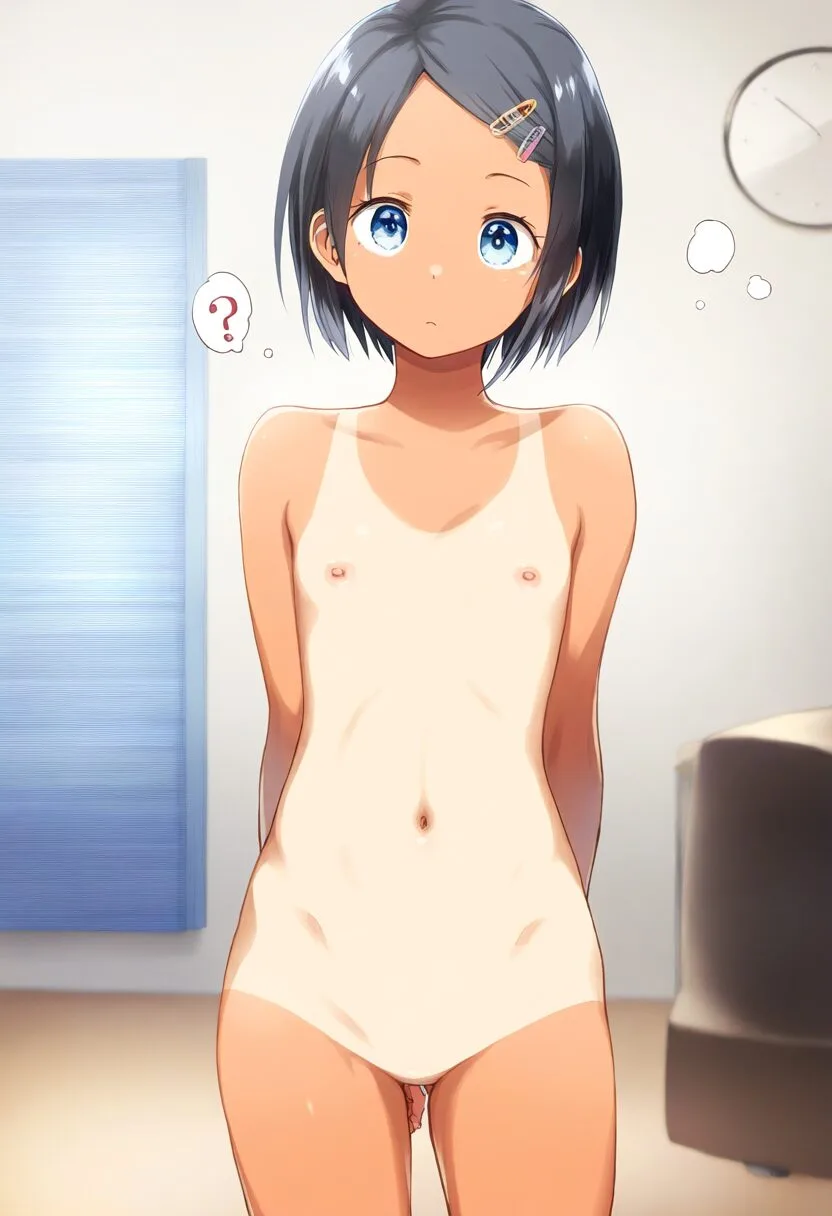 裸でリビングにいたスポーティーな女子