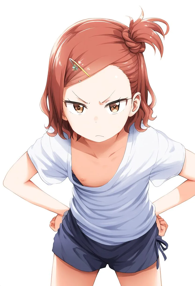 怒っている赤髪の少女