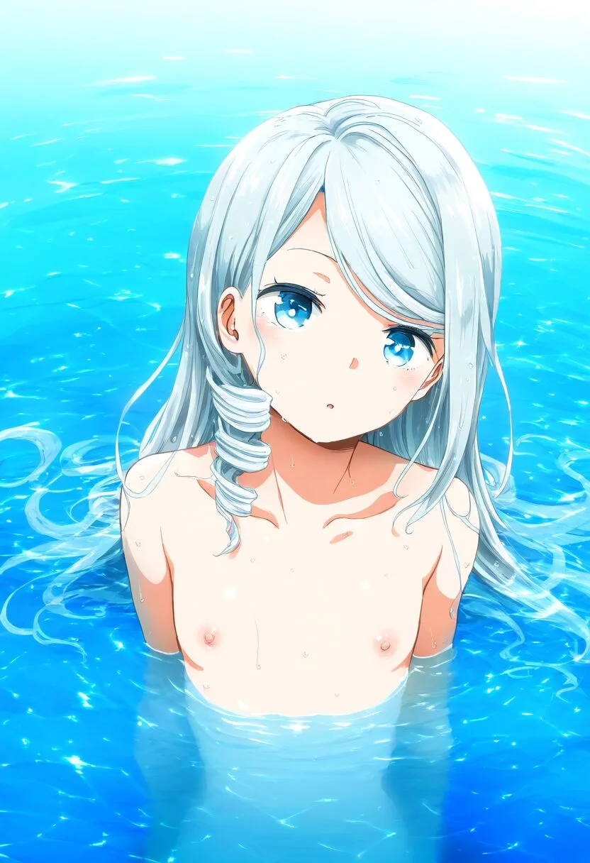 銀髪縦ロール女子は水着が外れたのに気づかない
