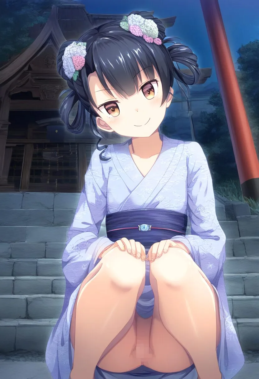 浴衣で丸見えになってる可愛い女子