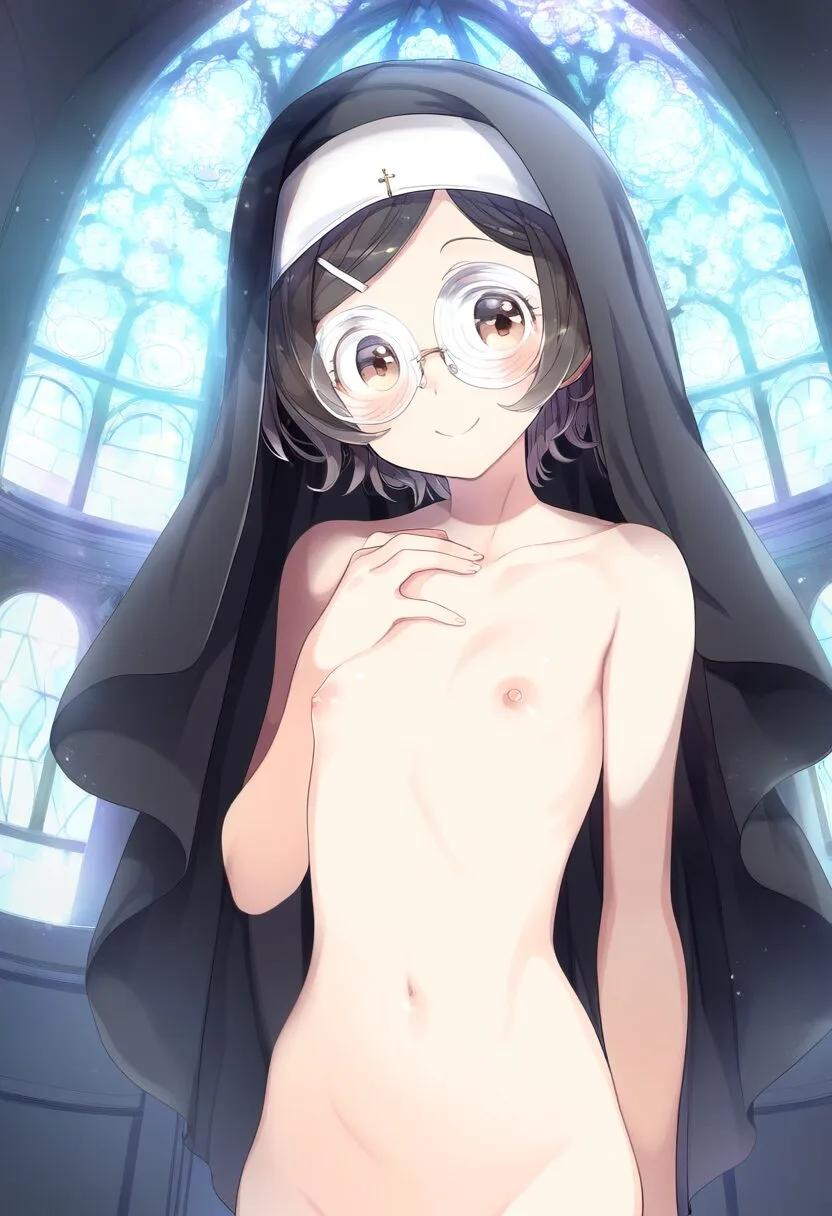 恥じらいを知らないメガネの女の子