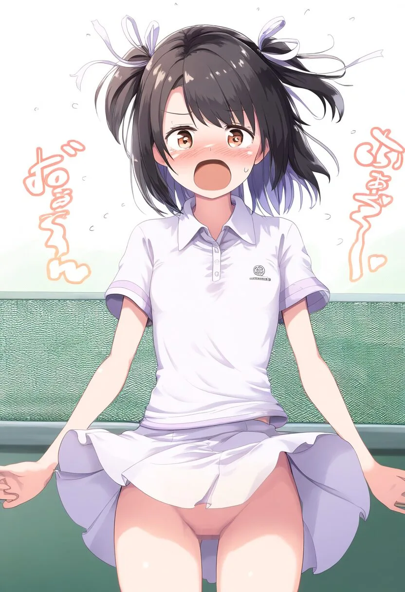 ノーパンテニスをさせられるサイドテール女子