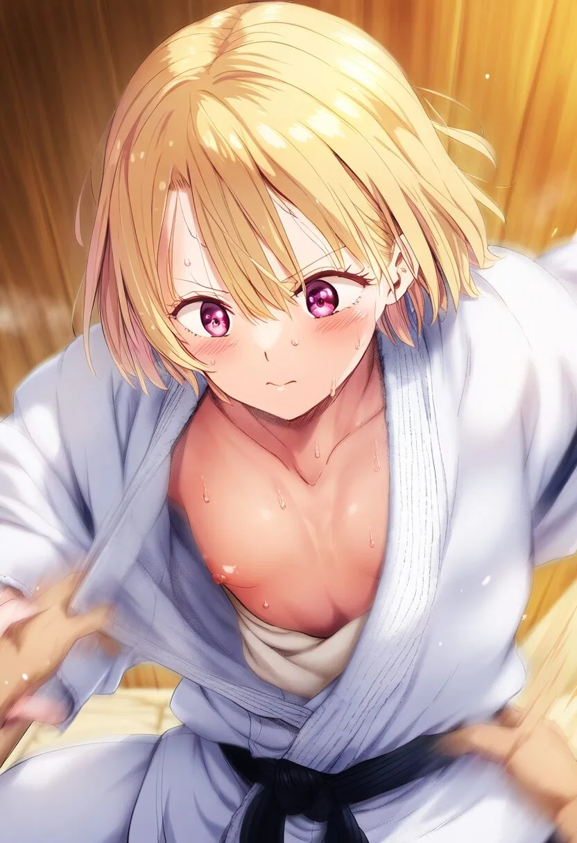 プリンセスと柔道中に胸ちら-1