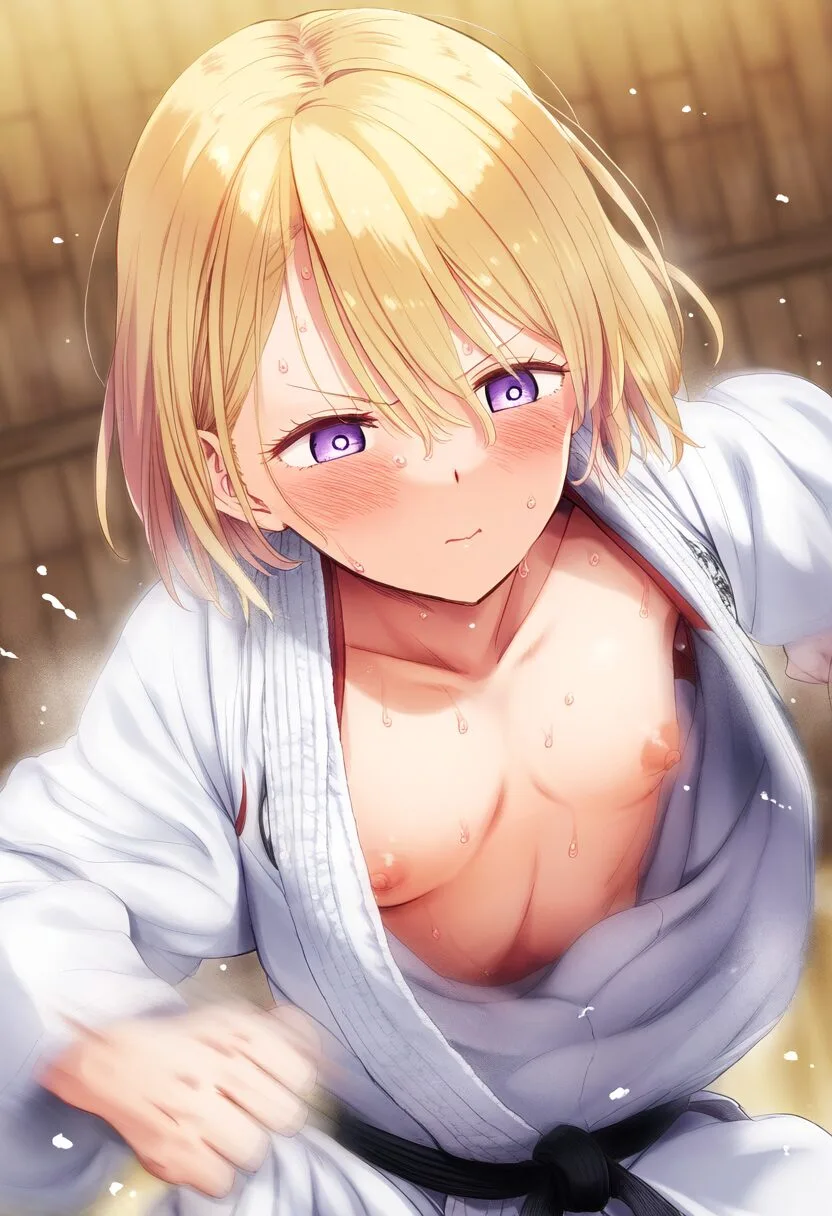 柔道中に乳首チラリするお姫様-1