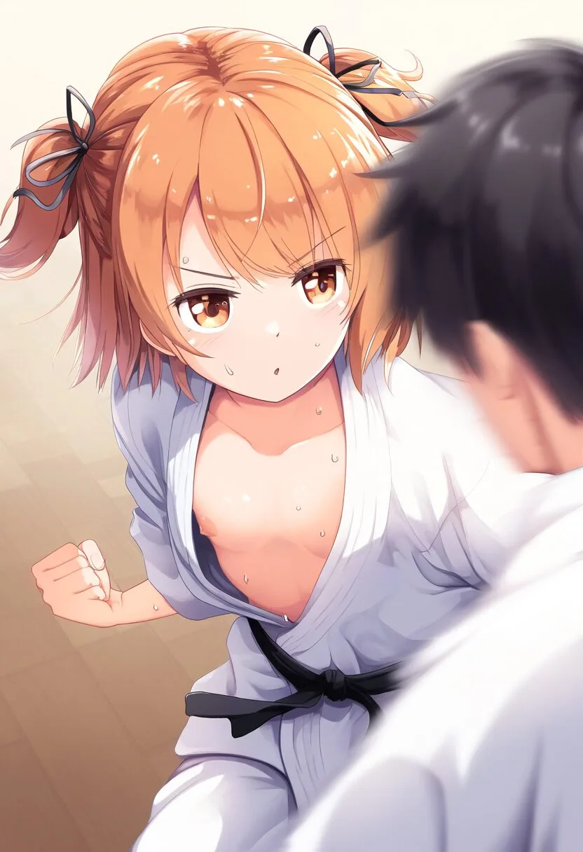 柔道中に胸ちらする歌原みつき