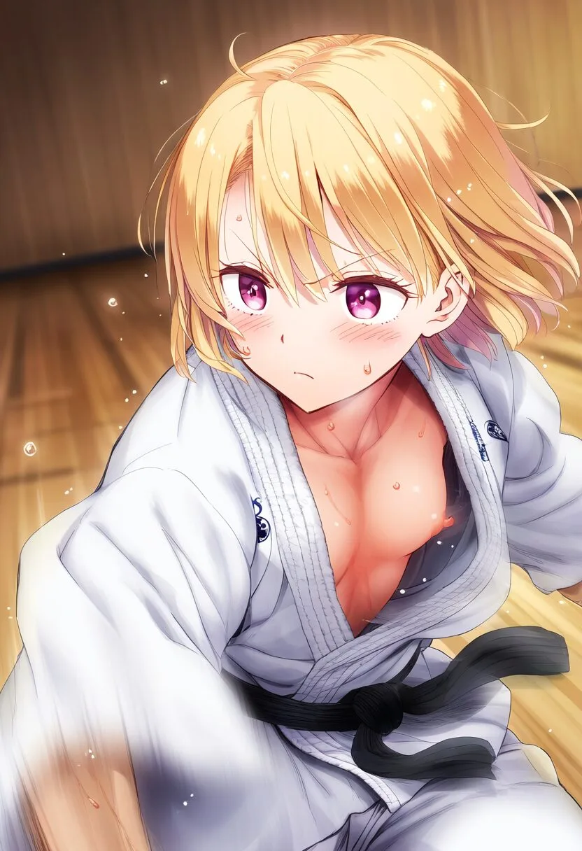 柔道中におっぱいポロリな可愛いプリンセス